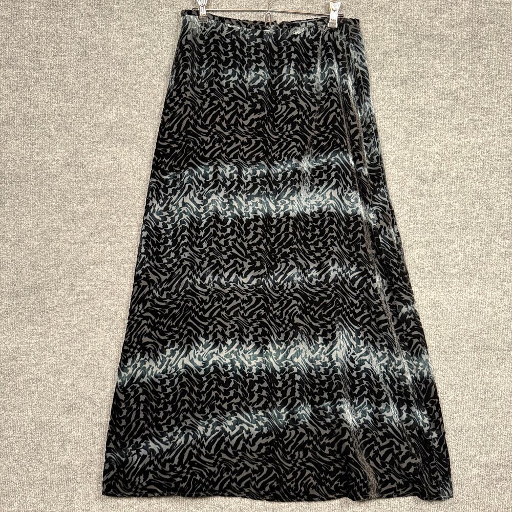 Rena‎ Rowan Size 8 Velvet Burnout A Line Maxi Skirt Black Dark Fairy Whimsigoth